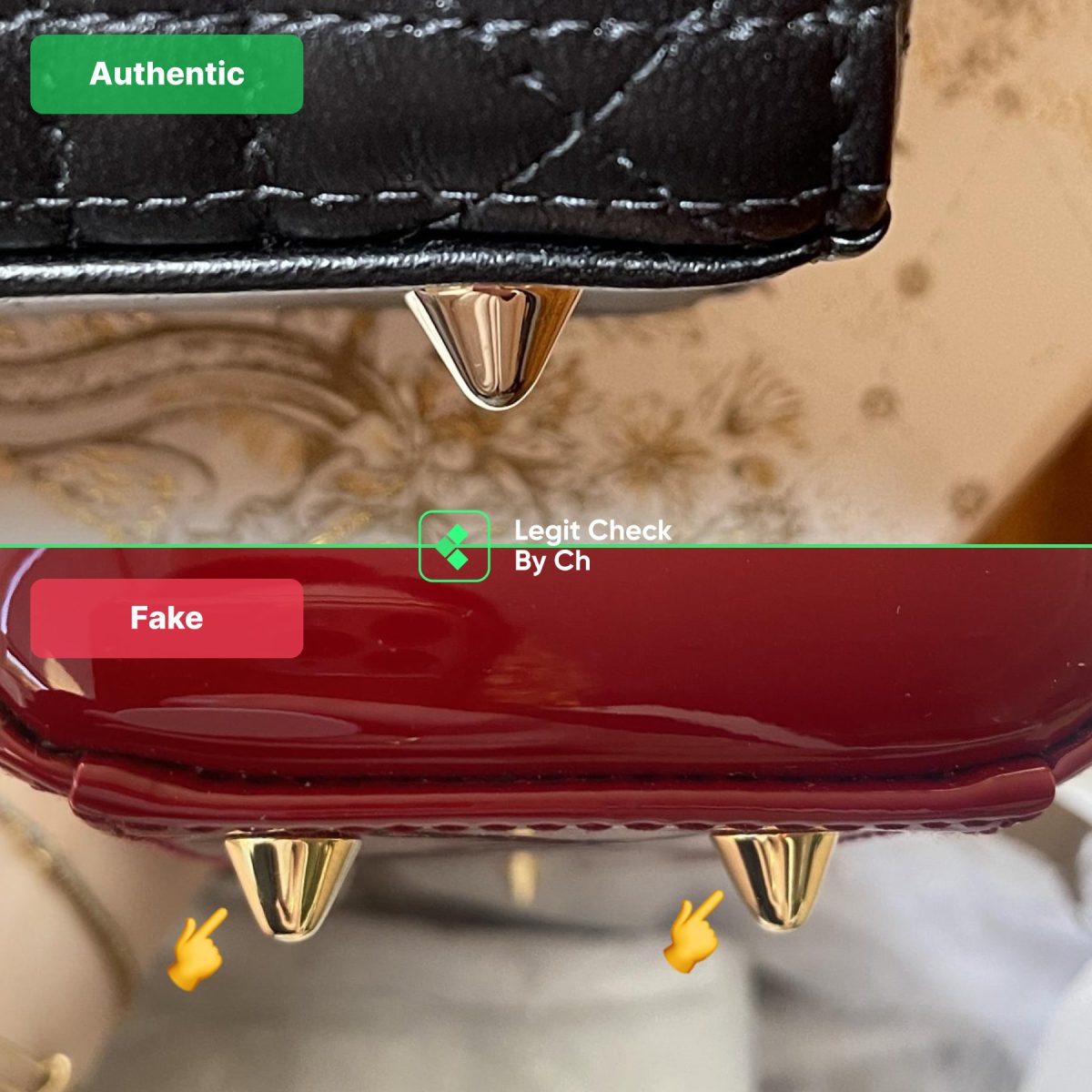Dior bag - Real vs fake Teeth