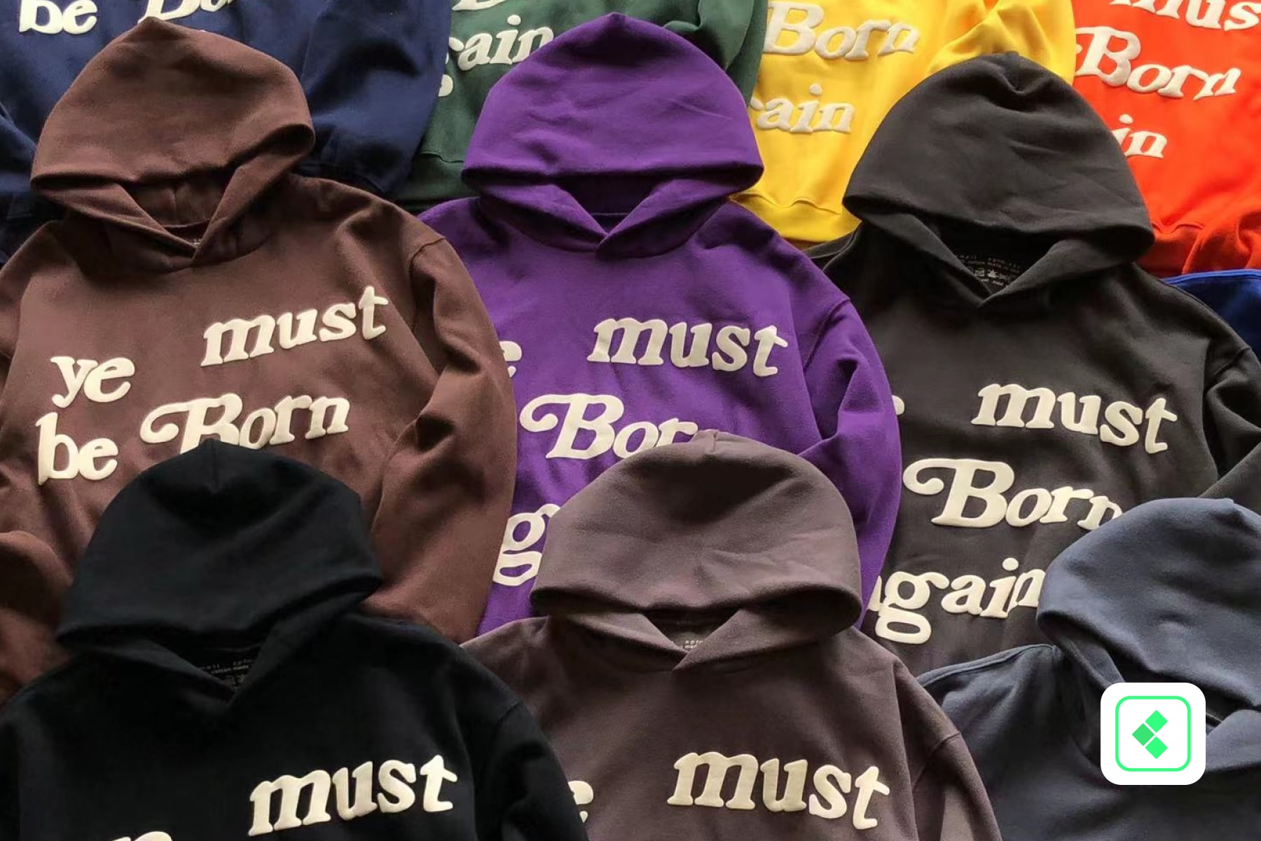 Every color CPFM Hoodie laid on the ground