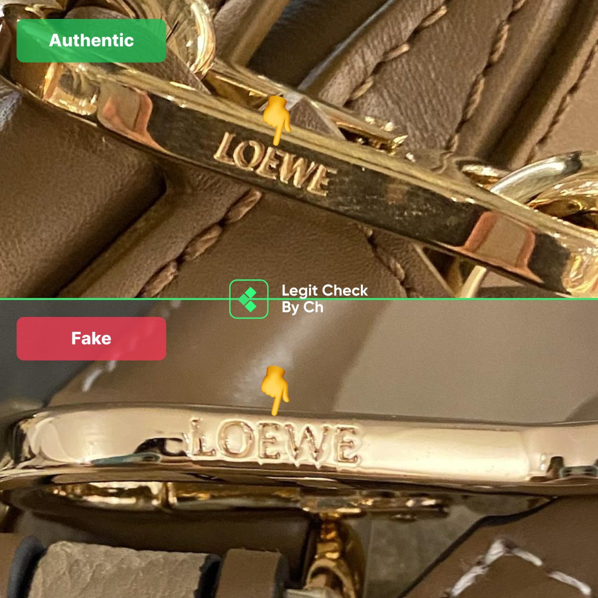 Сумка Loewe Fake против настоящего карабина