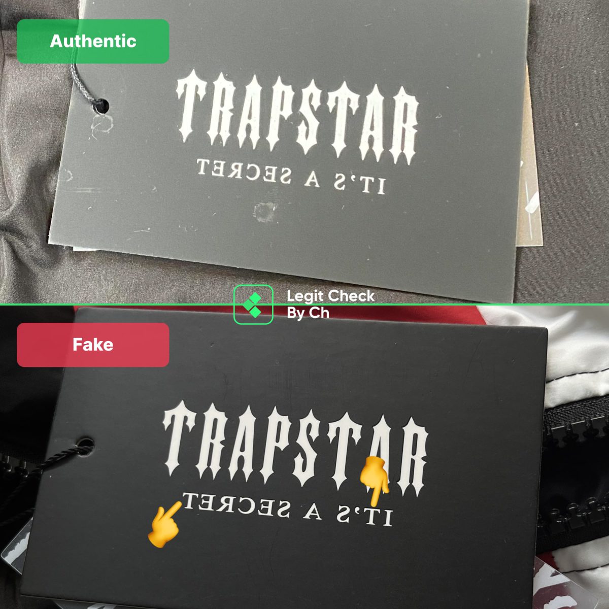 Trapstar Fake Vs Real Label
