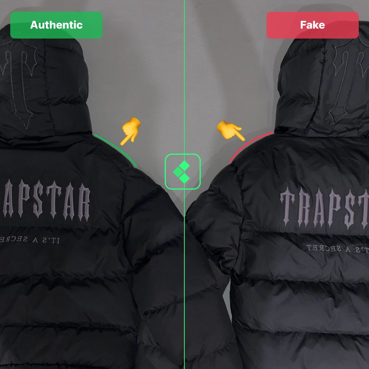Trapstar Fake Vs Real Shoulders