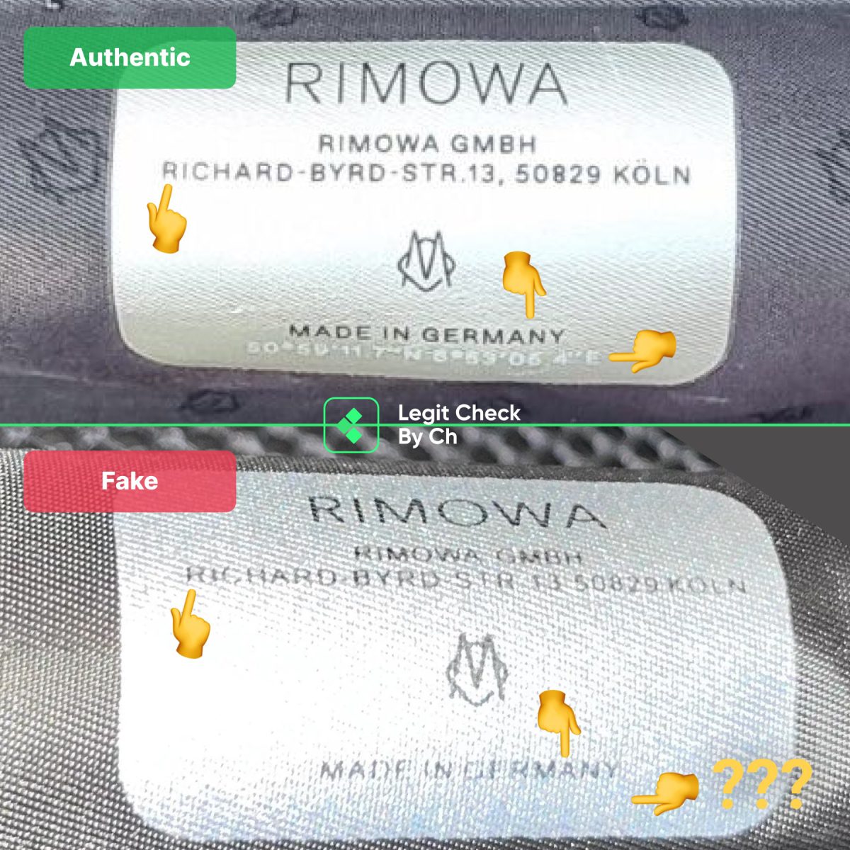 RIMOWA Cabin Fake VS Real Label