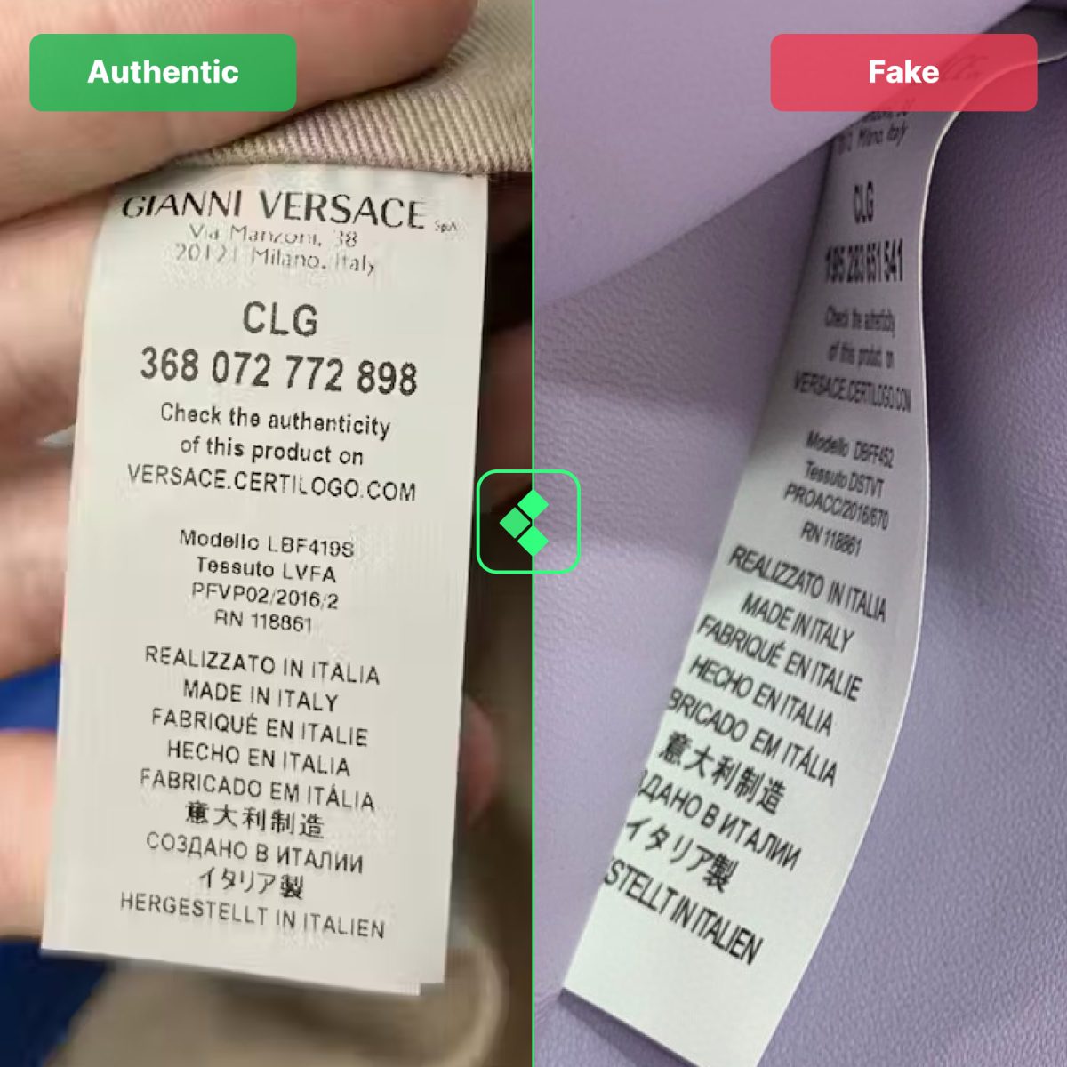 Versace Bag Fake Vs Real Wash Tag