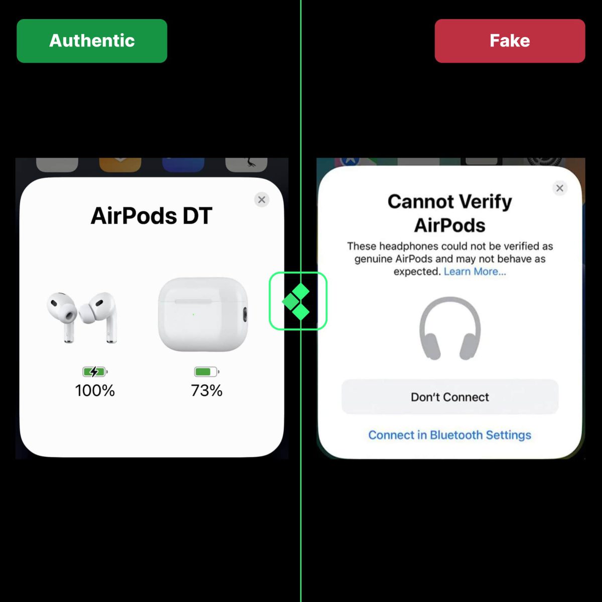 Comparison: Real VS Fake AirPods 3 Connection