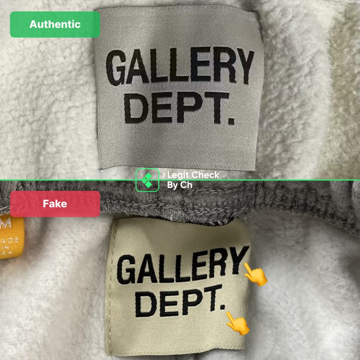 Fake VS Real Gallery Dept Logos