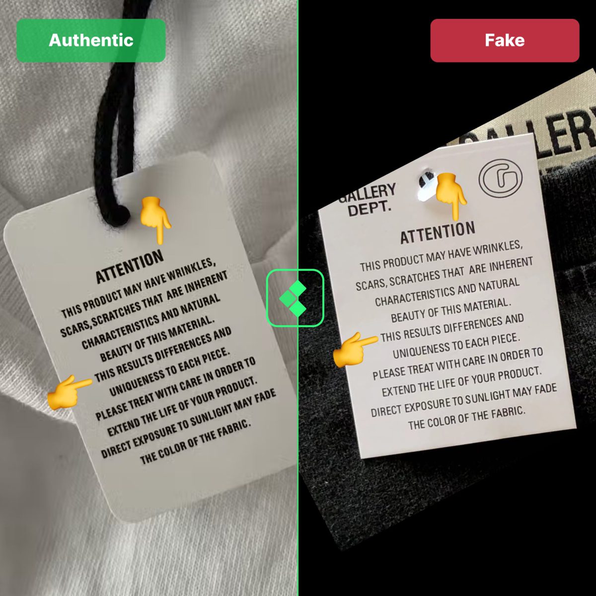 Gallery Dept Fake Vs Real Attention Tag