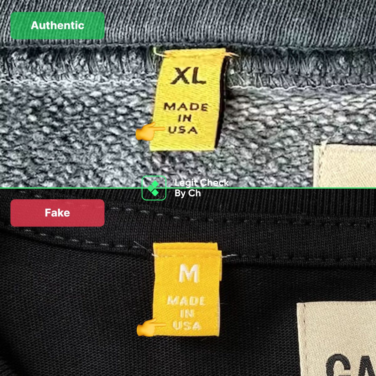 Gallery Dept Fake Vs Real Size Tag
