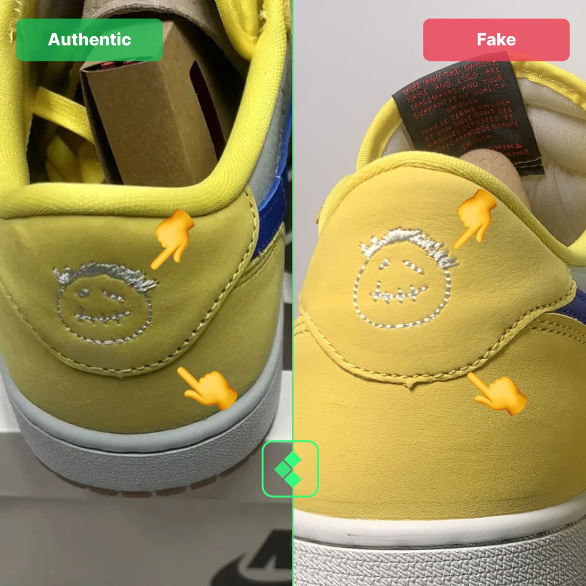 Travis Scott: Canary Yellow REAL vs FAKE (Jordan 1 Low)