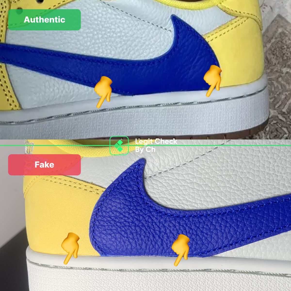 Travis Scott: Canary Yellow REAL vs FAKE (Jordan 1 Low)