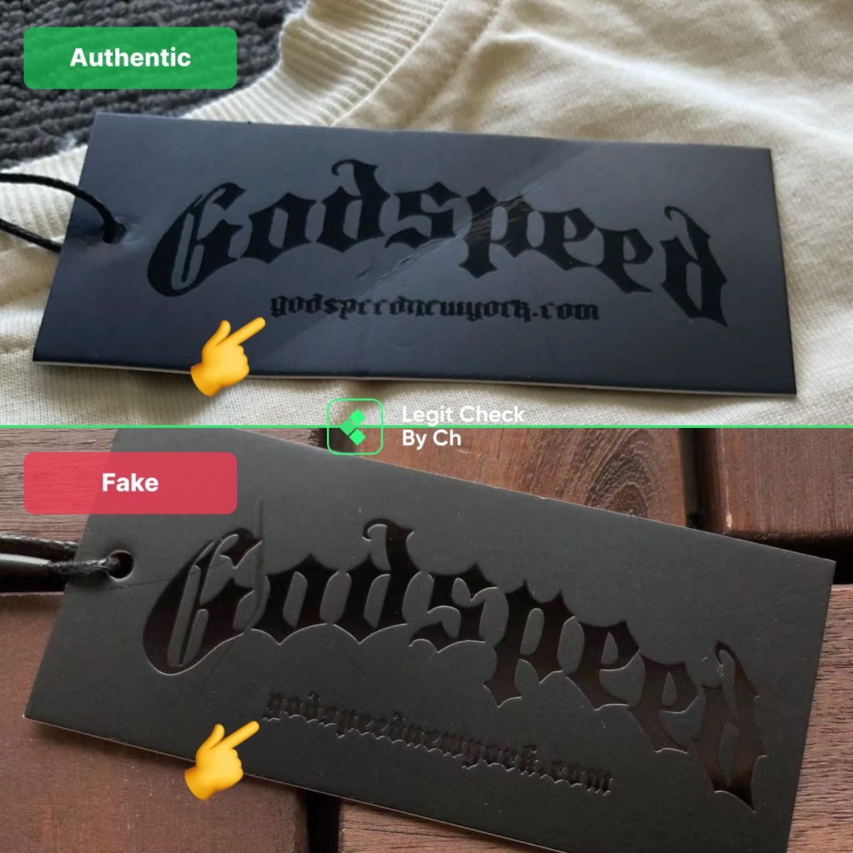 How to legit check Godspeed clothes by the hang tag